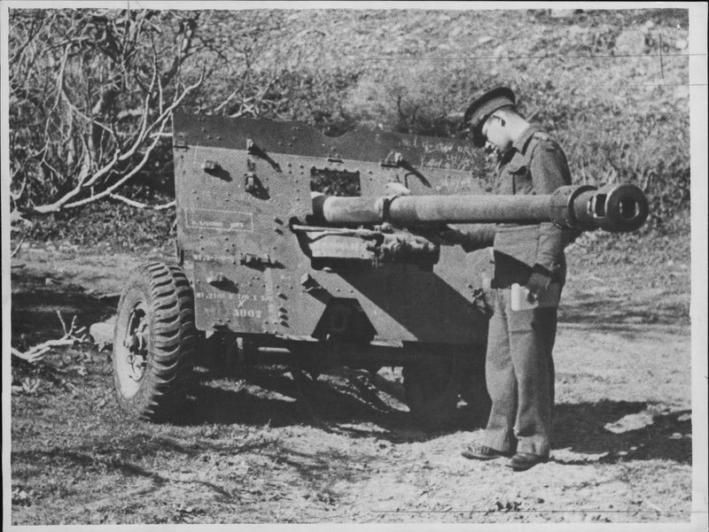 A man beside the tanker. - Vintage Photograph