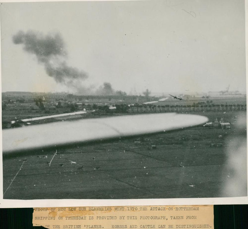 Shipping on thursday is provided by this photograph taken from the british planes. - Vintage Photograph