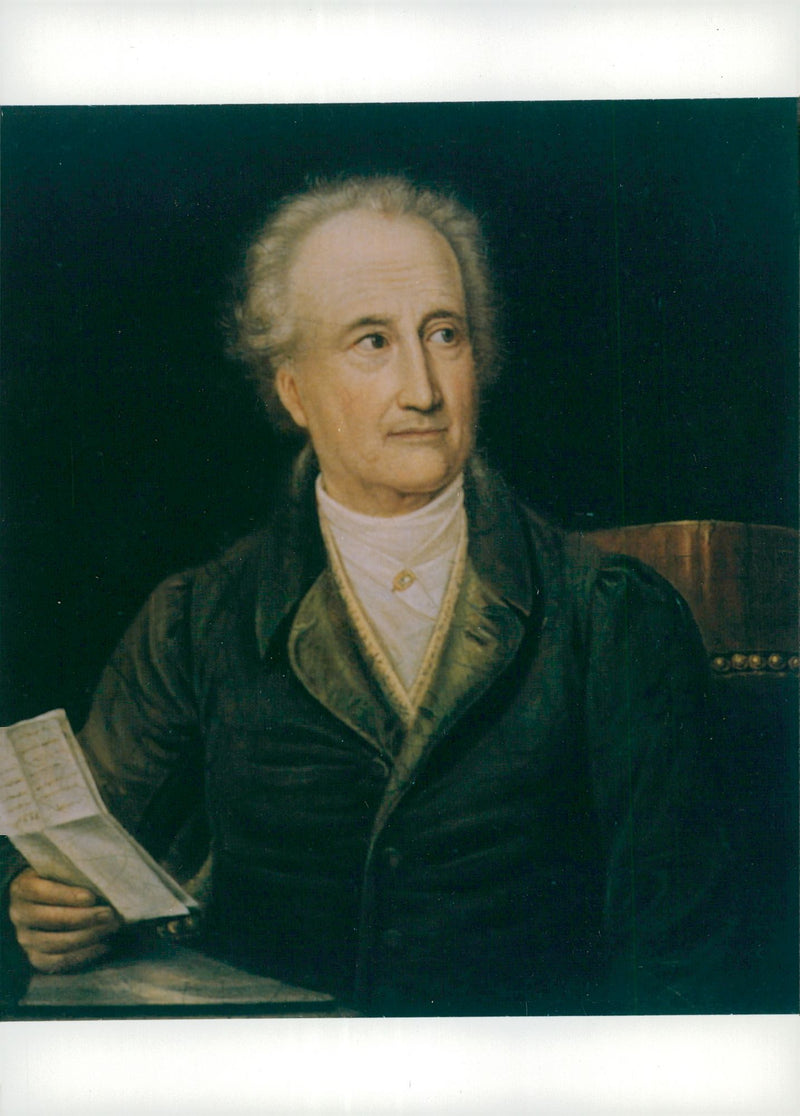 Painted portrait of Johann Wolfgang von Goethe, German poet - Vintage Photograph