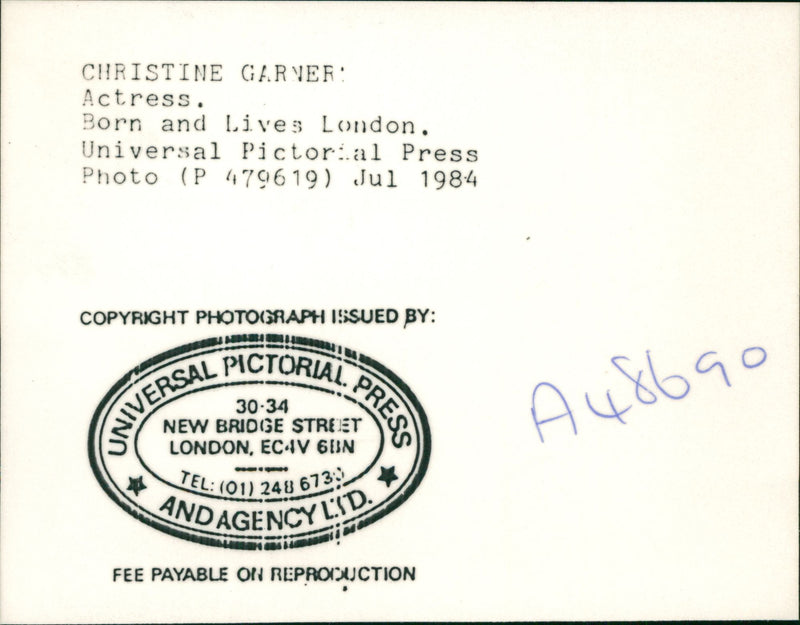 A portrait of Christine Garner. - Vintage Photograph
