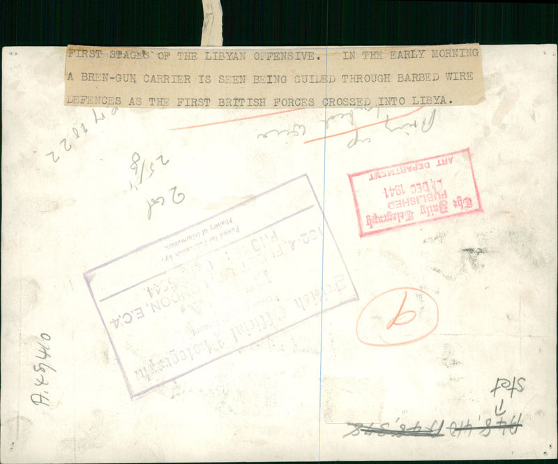 First stages of the libyan offensive. - Vintage Photograph