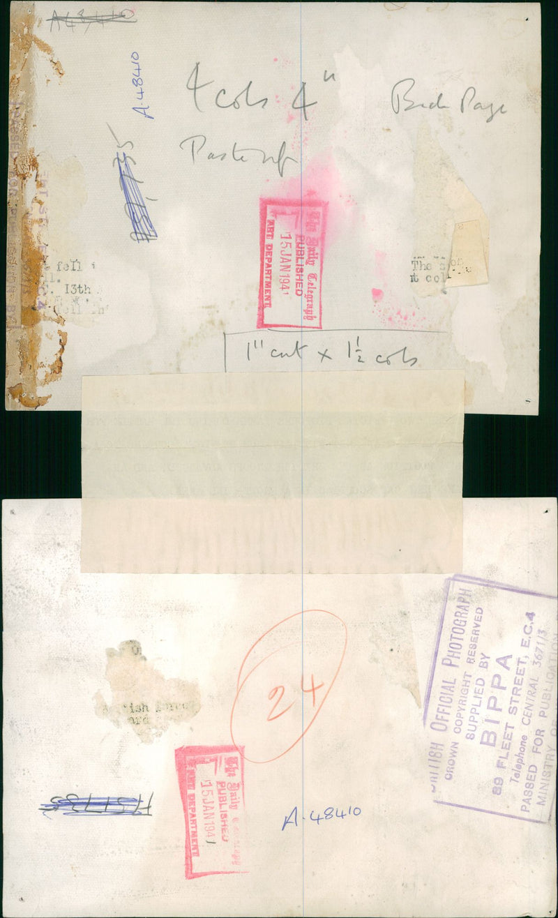 These two official pictures taken during the battle. - Vintage Photograph