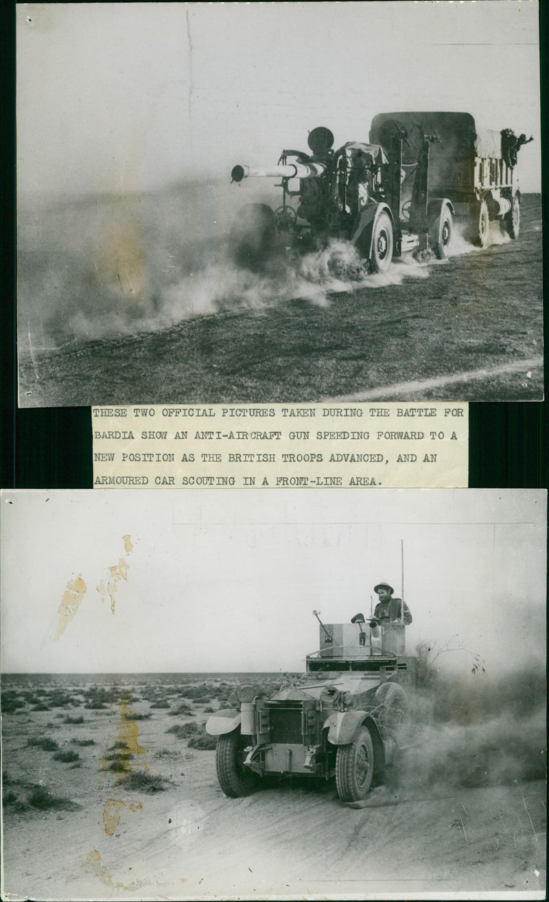 These two official pictures taken during the battle. - Vintage Photograph