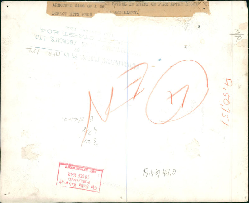 Armoured cars of patrol in egypt. - Vintage Photograph