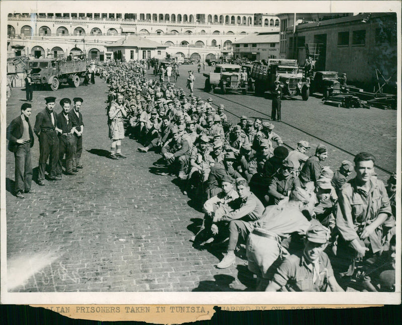 Italian Prisoners Taken in Tunisia - Vintage Photograph