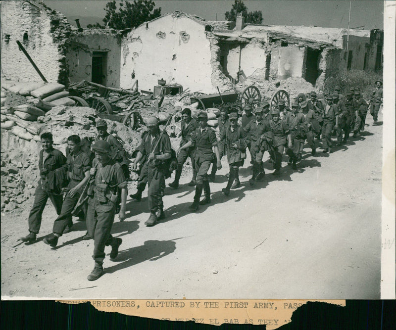 Prisoners captured by the first Army. - Vintage Photograph
