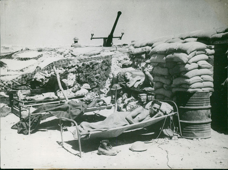 Use alongside their gun during a lull at tobruk. - Vintage Photograph