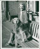 Glenna Critchley and Prince the dog. - Vintage Photograph