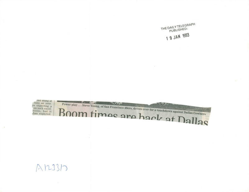 Steve Young American football quarterback. - Vintage Photograph