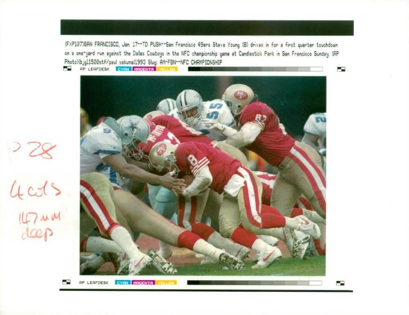 Steve Young American football quarterback. - Vintage Photograph