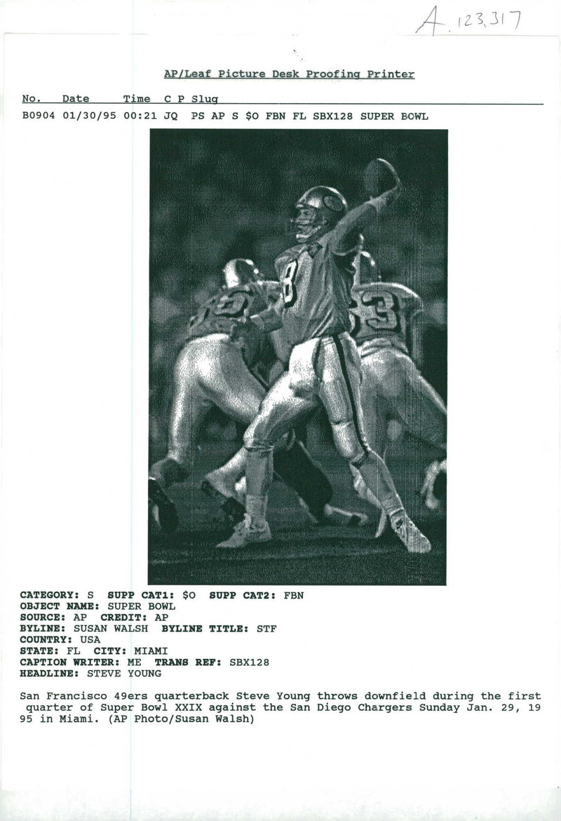 Steve Young American football quarterback. - Vintage Photograph