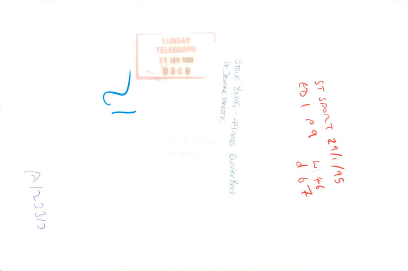 Steve Young American football quarterback. - Vintage Photograph