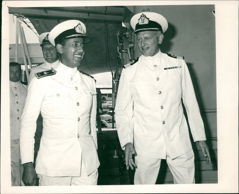 Picture shows H.H. Commodore Prince Alexander Desta and Commodore Peter Anson - Vintage Photograph