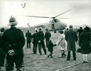 MOTHER WATCHES AS BOY IS BLOWN TO HOSPITAL. - Vintage Photograph