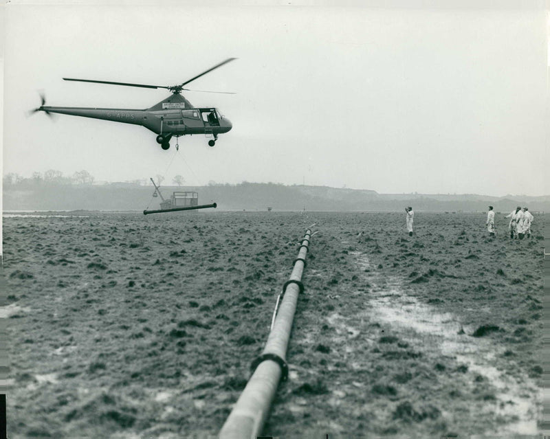 An unidentified Helicopter. - Vintage Photograph