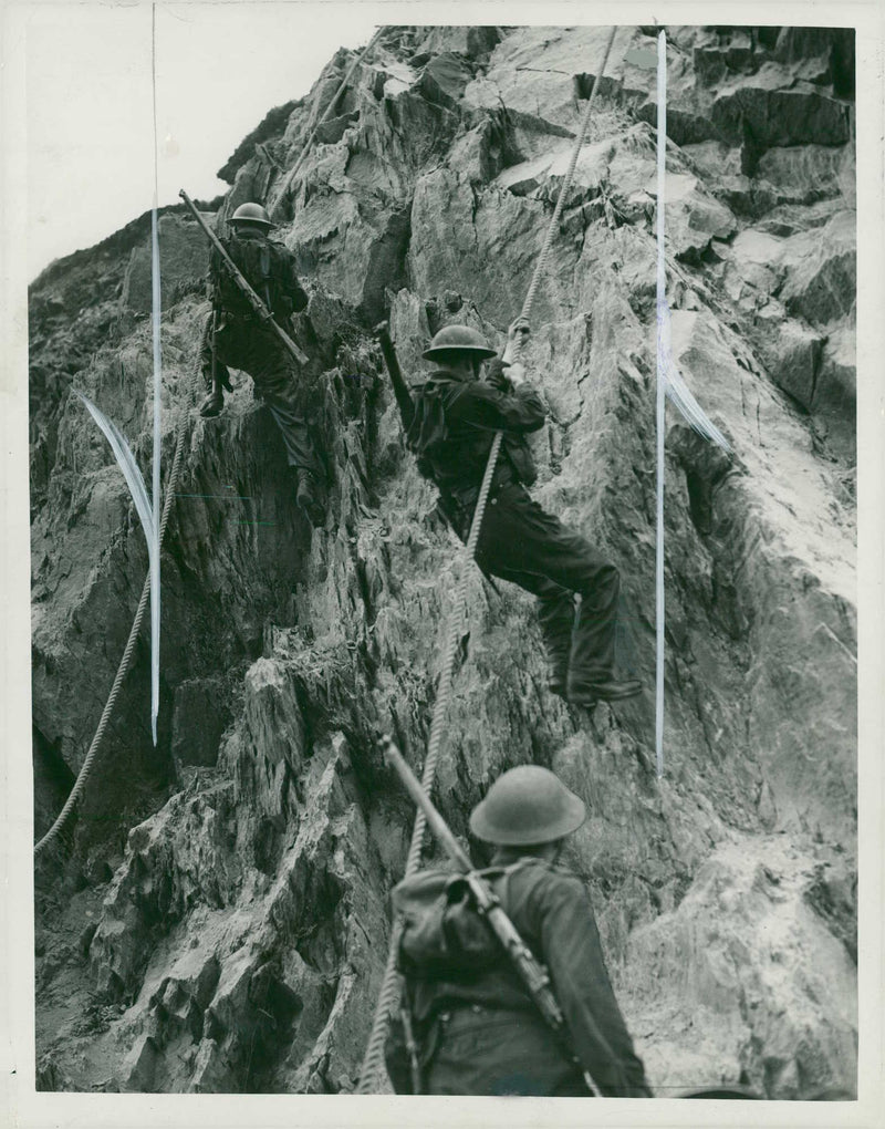 Army training in this country. - Vintage Photograph