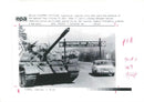 Yugoslav army tank guard the entrance of the National Park. - Vintage Photograph