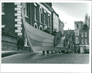 Bloodaxe prepare to move a viking longship. - Vintage Photograph