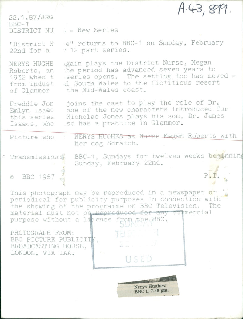 Nerys Hughes with her dog Scratch. - Vintage Photograph