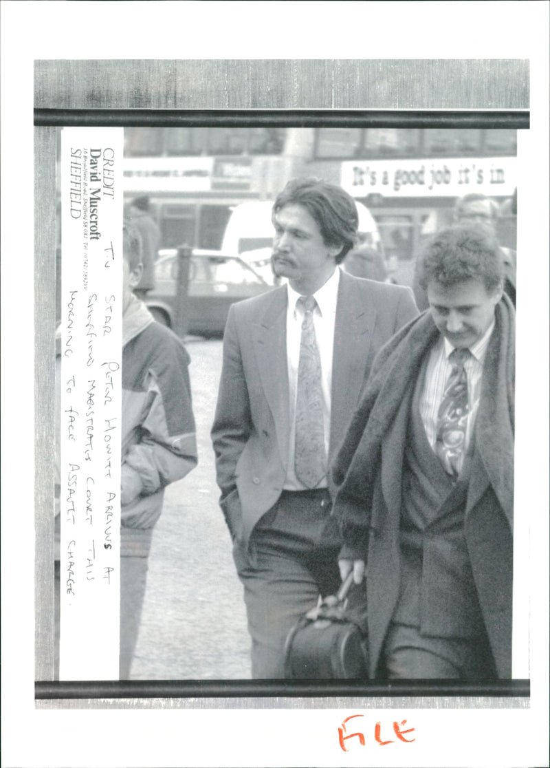 Peter Howitt arrives Sheffield Magistrates' Court - Vintage Photograph