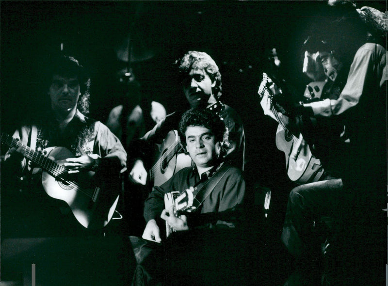 The Gipsy Kings music group appears on the Globe - Vintage Photograph