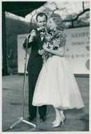 Ingrid Goude is presented as Miss Sweden in KungstrÃ¤dgÃ¥rden - Vintage Photograph