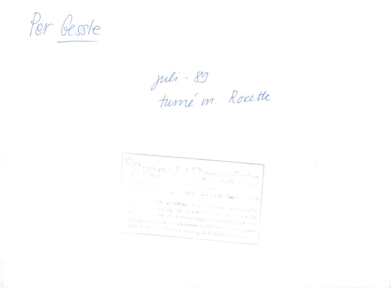 Per Gessle on tour with Roxette - Vintage Photograph