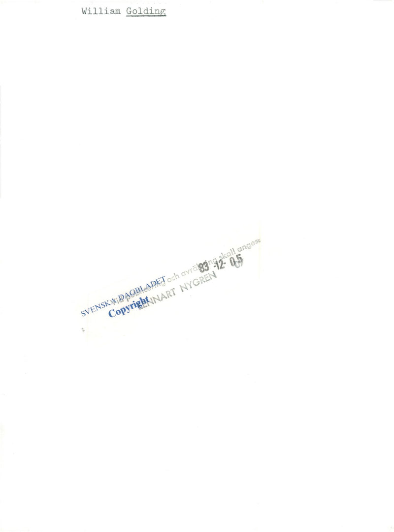 William Golding, Nobel Prize winner in Literature 1983 - Vintage Photograph