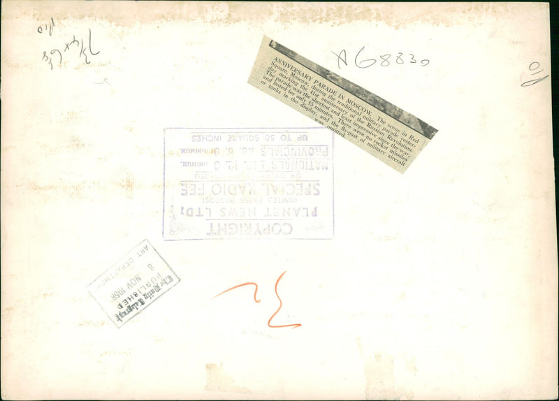 Anniversary parade in moscow. - Vintage Photograph