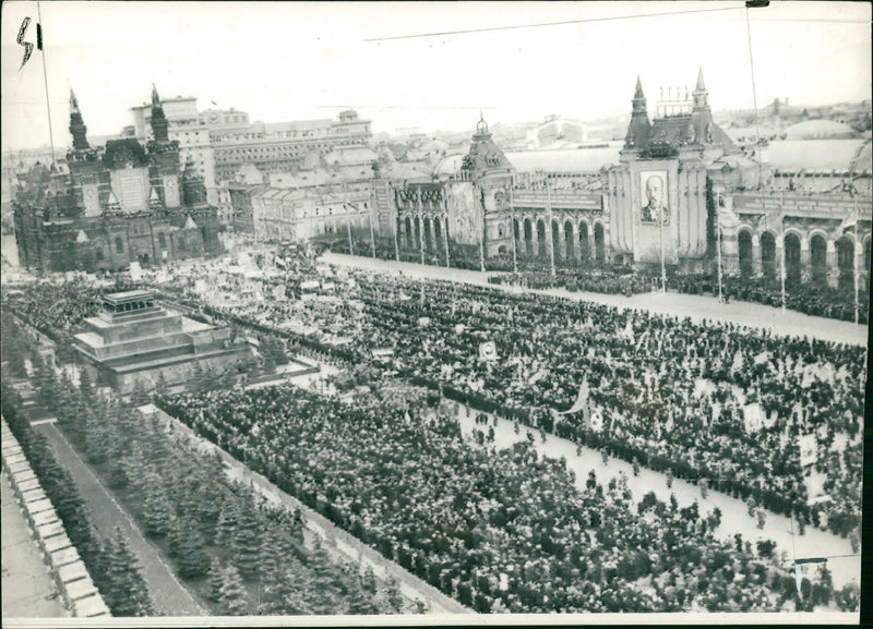 Anniversary parade in moscow. - Vintage Photograph