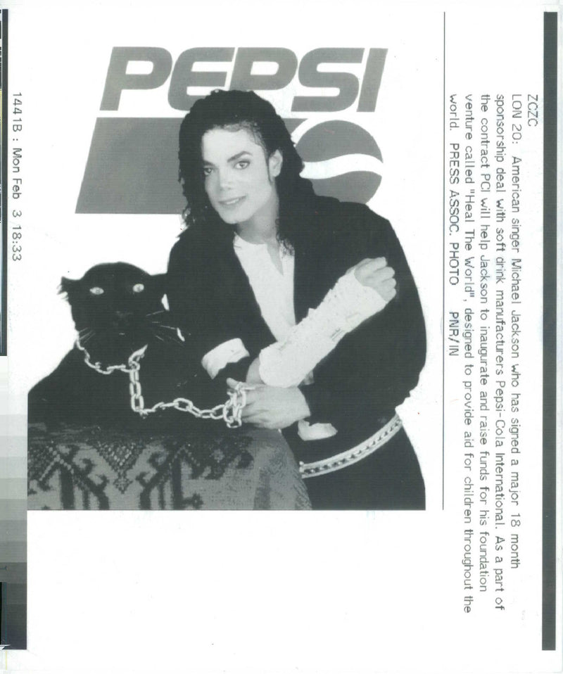 Michael Jackson American singer-songwriter. - Vintage Photograph