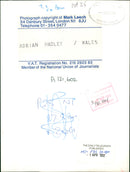 Adrian Hadley - Vintage Photograph