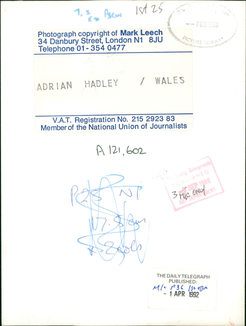 Adrian Hadley - Vintage Photograph