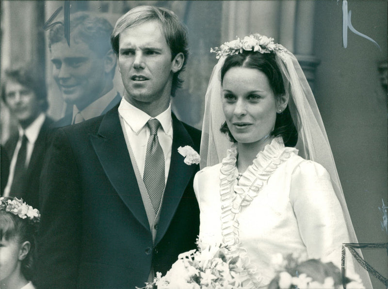 Bride and Groom friends of The Royal couple Princess Diana and Prince Charles - Vintage Photograph