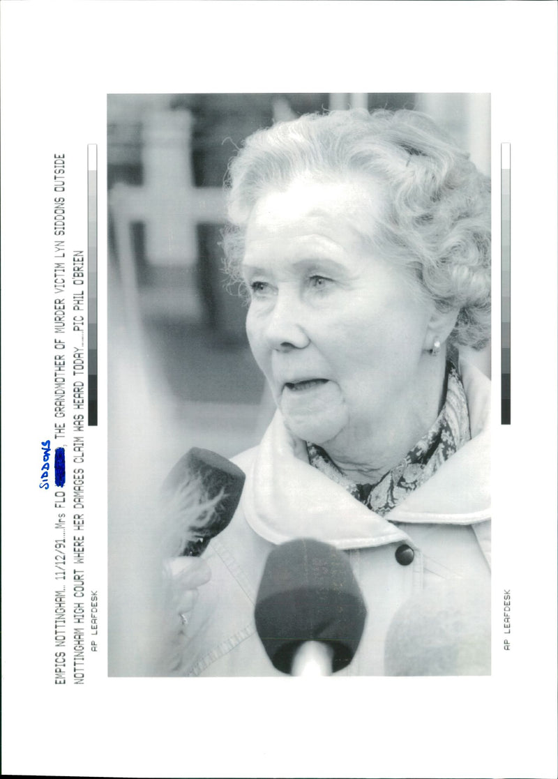 Grandmother of murdered victim lynn Siddon - Vintage Photograph