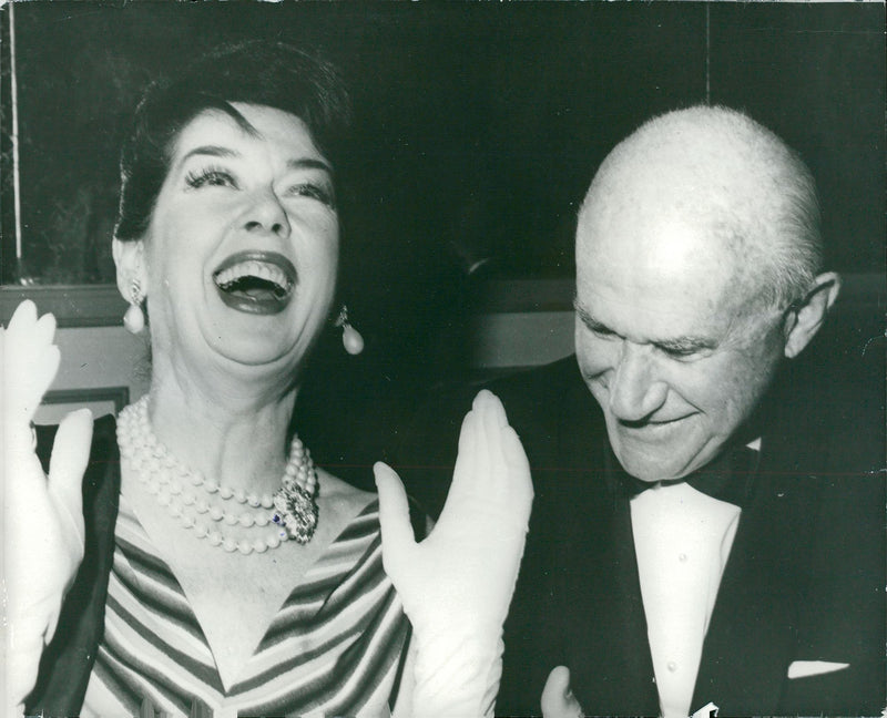 Samuel Goldwyn together with actress Rosalind Russel - Vintage Photograph