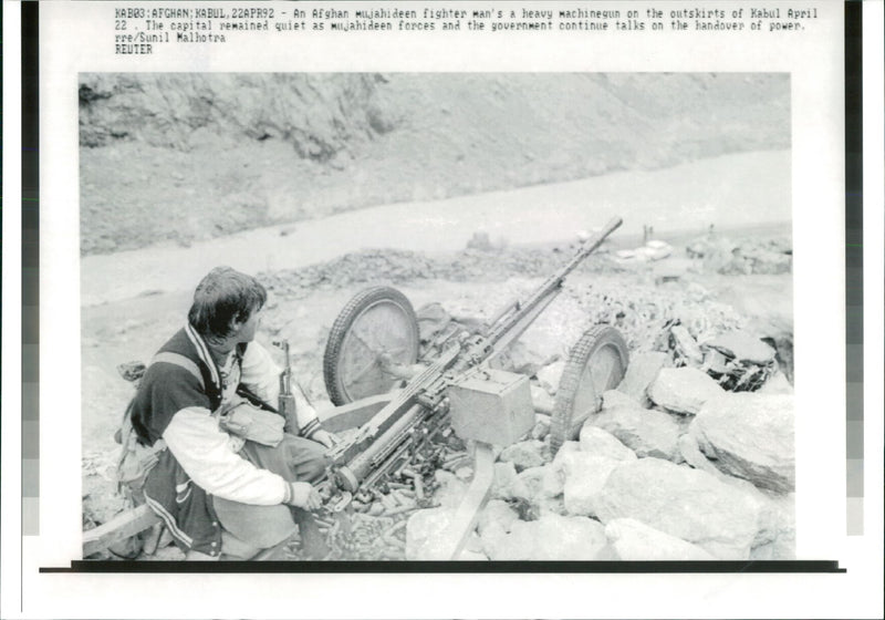 Afghanistan War: Afghan Mujahideen Fighter. - Vintage Photograph