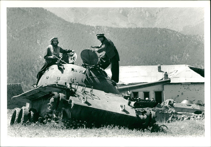 Afghanistan War: T-55 Soviet Tank. - Vintage Photograph