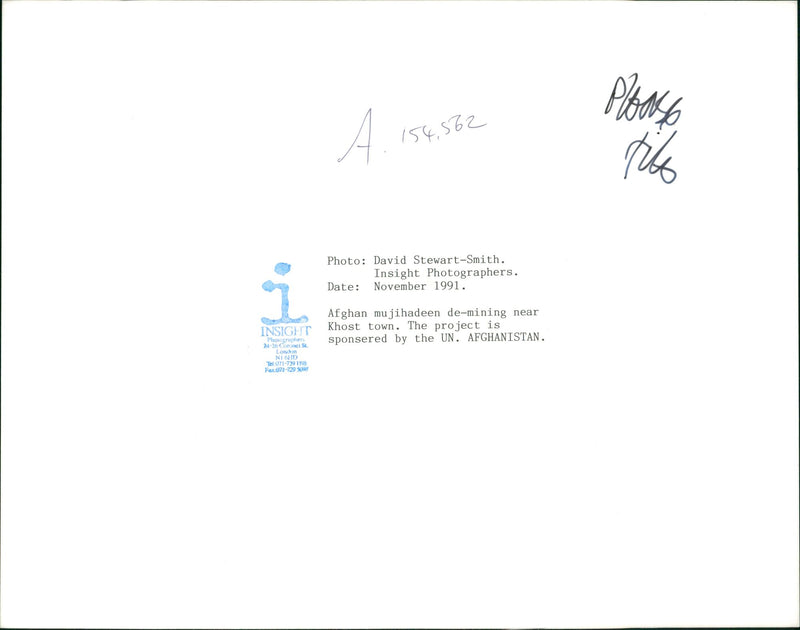 Afghanistan mujahadeen demining near khost town. - Vintage Photograph