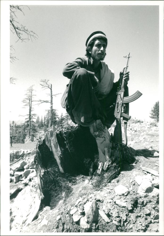 A man in Afghanistan civil war 1989â1992. - Vintage Photograph