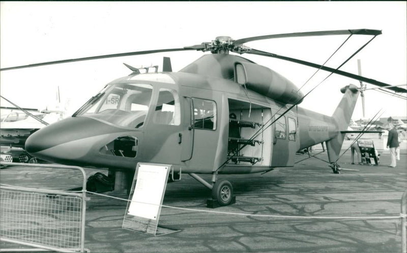 Aircraft Helicopter Agusta A129 Italy A two-seat Light Attack Helicopter. - Vintage Photograph