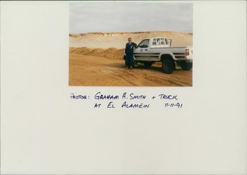 German War truck at el alamein. - Vintage Photograph