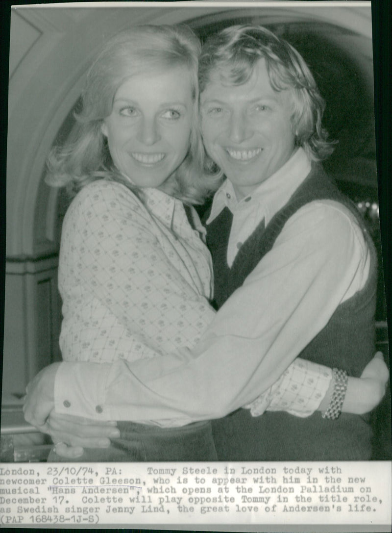 Colette Gleeson with Tommy Steele appeared at the musical "Hans Andersen" - Vintage Photograph