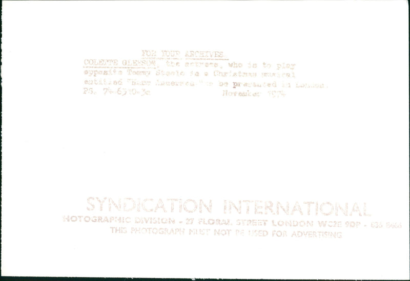 Colette Gleeson appeared at the musical "Hans Andersen" - Vintage Photograph