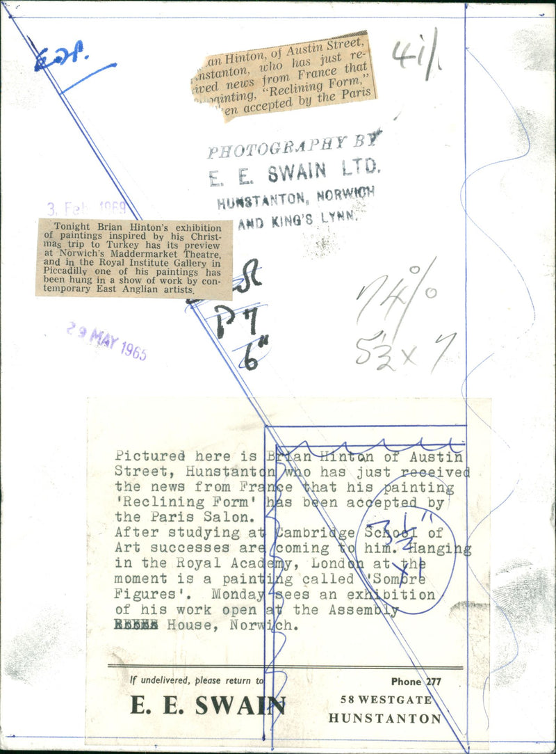 Brian Hinton Poet. - Vintage Photograph