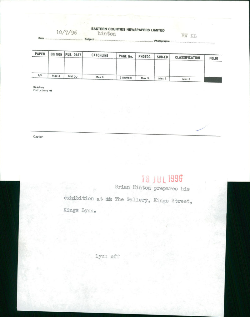 Brian Hinton Poet. - Vintage Photograph