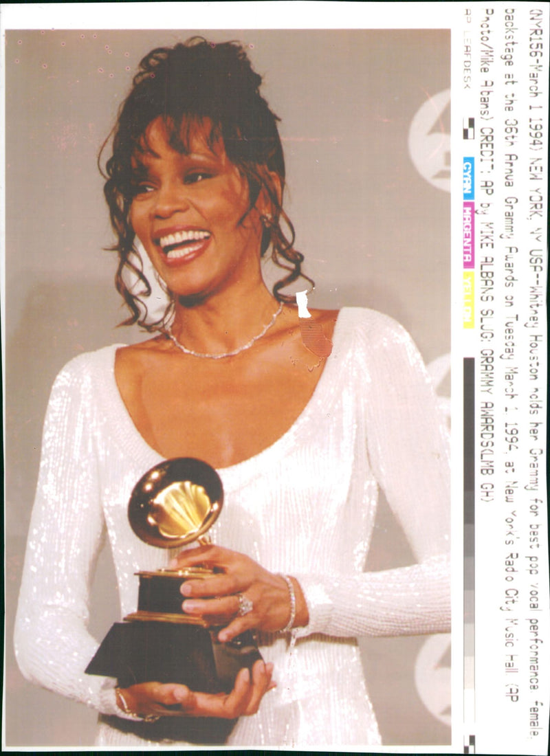 Whitney Houston American singer - Vintage Photograph