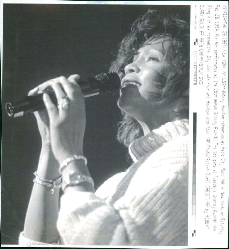 Whitney Houston American singer - Vintage Photograph