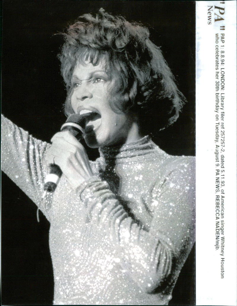 Whitney Houston American singer - Vintage Photograph