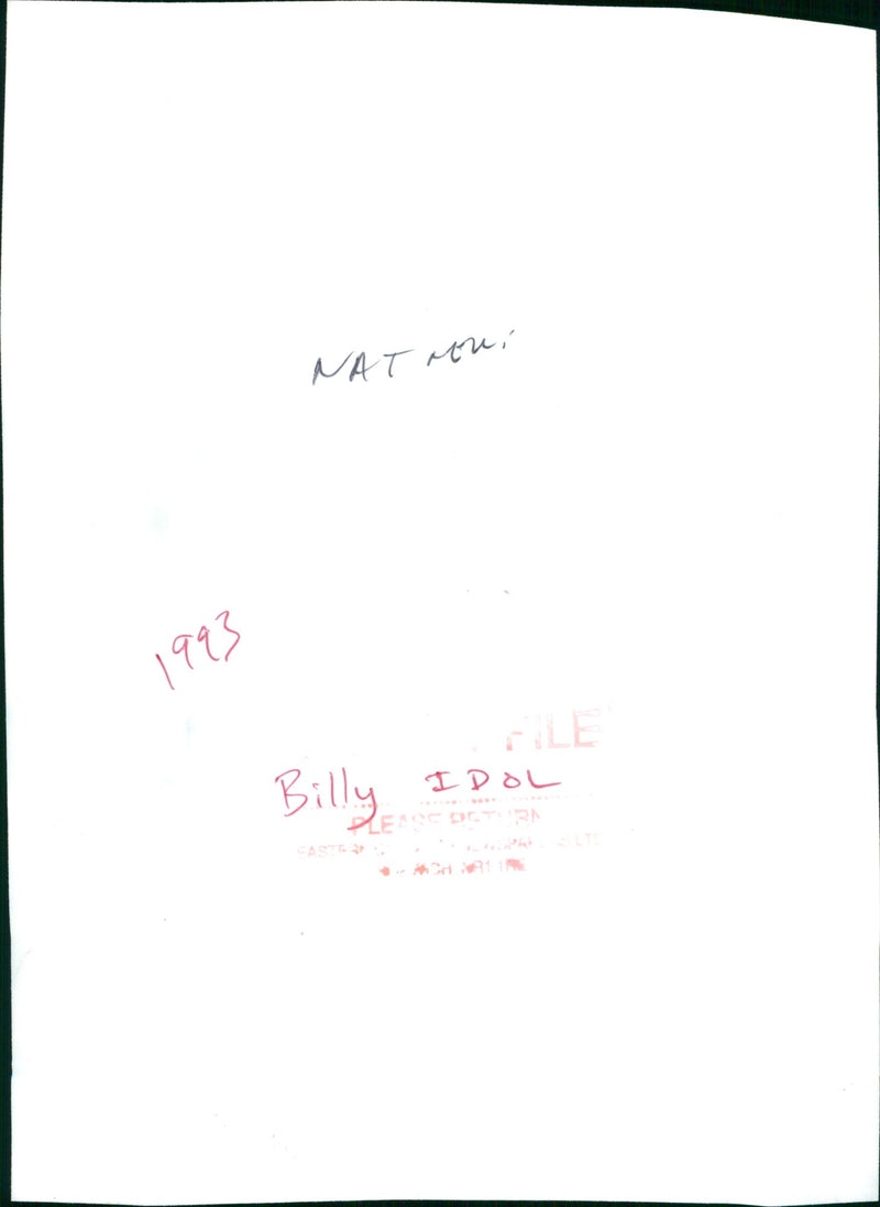 Billy Idol Musician. - Vintage Photograph